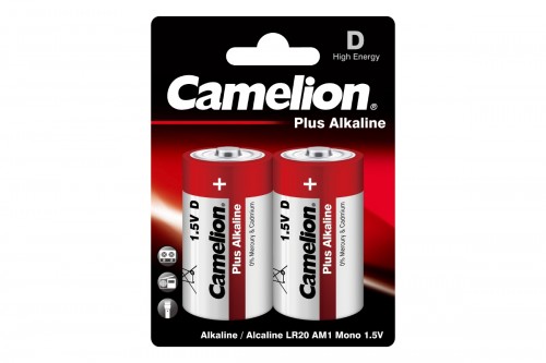 э/п Camelion LR20 Plus Alkaline BL-2 (LR20-BP2,батарейка,1.5В) (2/12/96шт)